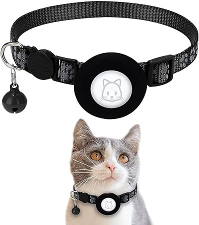 SMARTELECTRONIC Airtag cat collar with bell and safety buckle gps tracker for your pet dog cat easliy track your pet location on your phone